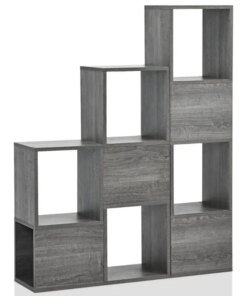 Gymax Open Bookcase, Grey