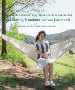 Hammock Outdoor Swing Portable Anti-rollover Picnic Camping Indoor Canvas Hanging Chair Single Double Camping