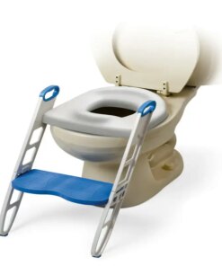Helper Padded Potty Seat with BUILT in ladder non-slip step stool; Cushie Step Up Potty Seat