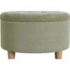 Buy Home Decor | Large Button Tufted Velvet Round Storage Ottoman | Ottoman with Storage for Living Room & Bedroom