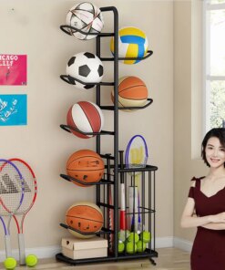 Home Indoor Children’s Basketball Football Volleyball Badminton Racket Storage Rack Ball Rack Simple Storage Rack बॉल रेक 골대