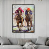 Buy Horse Racing Acrylic Artwork Horse Racing Painting Wall Art Decor Jockeys Artwork Decor for Home | JOCKEYS online shopping cheap
