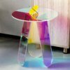 Buy Household Furniture Acrylic Plastic Coffee Tables Modern Designer Balcony Round Table For Hotel Lobby Front Desk Side online shopping cheap