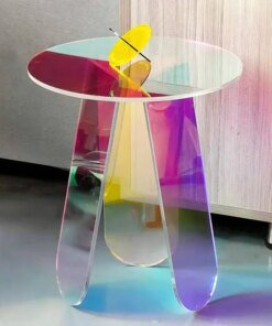 Household Furniture Acrylic Plastic Coffee Tables Modern Designer Balcony Round Table For Hotel Lobby Front Desk Side