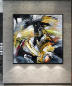 Huge Acrylic Colorful Paintings On Canvas Modern Yellow Wall Art Nursery Wall Decor | EXOTIC FLOWER
