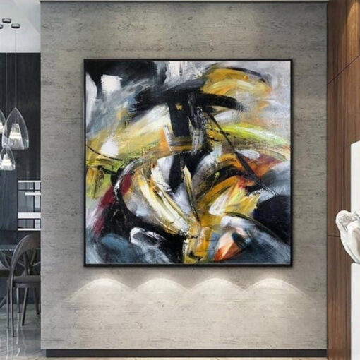 Buy Huge Acrylic Colorful Paintings On Canvas Modern Yellow Wall Art Nursery Wall Decor | EXOTIC FLOWER online shopping cheap