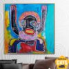 Huge Colorful Paintings On Canvas Figurative Art Modern Tribal African Art Acrylic Neo Expressionist Paintings Wall Decor | OUTLANDER 46.06"x46.06"