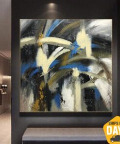 Huge Original Abstract Colorful Artwork Abstract Contemporary Painting On Canvas Modern Acrylic Art | FLOWER SOUL 40"x40"