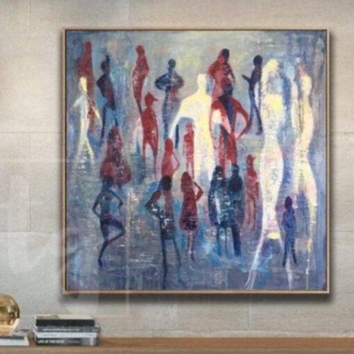 Buy Humans Abstract Painting Large Colorful Painting Original Abstract Painting | LIFE AS WE KNOW IT online shopping cheap