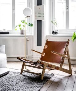 Hunting Chair Designer Creative Nordic Vintage Solid Wood Cowhide Light Luxury Lying Chair Home Stay Hotel Balcony Leisure Chair