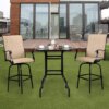 Buy Iron Patio High Bar Table 5mm Tempered Glass Exquisite Workmanship Easy To Assemble Table For Bars Restaurants online shopping cheap