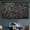 Buy Jackson Pollock Style Aesthetic Painting on Canvas Wall Art Black and White Creative Artwork Customized Painting for Room Decor | ABSTRACT MAZE online shopping cheap