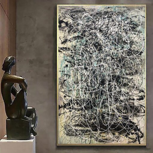 Buy Jackson Pollock Style Paintings On Canvas Original Abstract Fine Art Modern Painting Handmade Artwork  | GHOSTLY VISION online shopping cheap