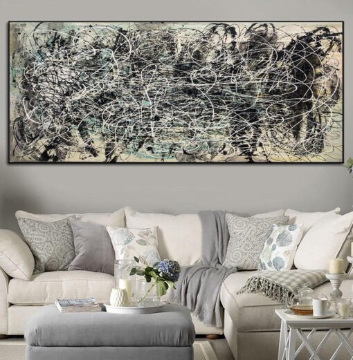 Buy Jackson Pollock Style Paintings On Canvas Original Abstract Modern Fine Art Wall Art Handmade Art | GHOSTLY VISION online shopping cheap