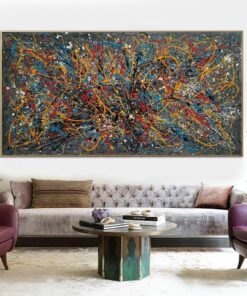Jackson Pollock Style Paintings On Modern Colorful Painting Abstract Textured Fine Art Handmade Oil Painting | OBLIVION
