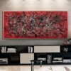 Buy Jackson Pollock Style Paintings On Red Abstract Canvas Art Modern Fine Art Handmade Wall Art | SCARLET DREAMS online shopping cheap