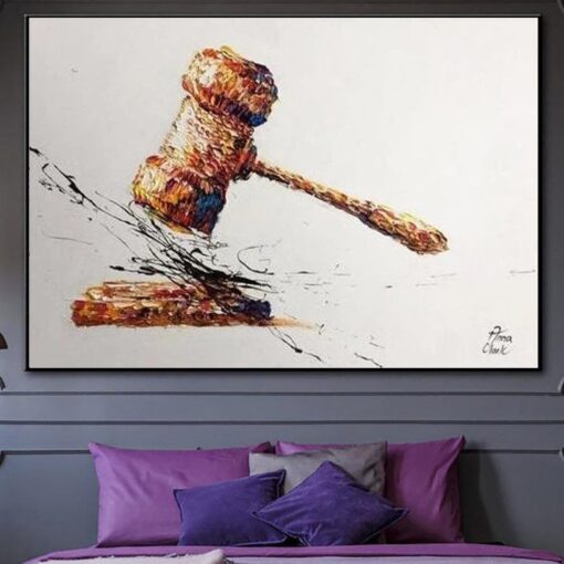 Buy Judge Hammer Painting Abstract Wall Art Canvas Oil Painting Hammer Wall Art | SENTENCE online shopping cheap