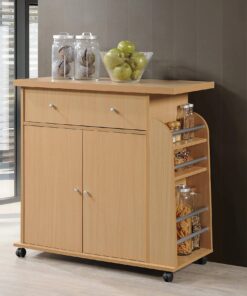 Kitchen Cart with Spice Rack & Towel Rack furniture Living Room Cabinets