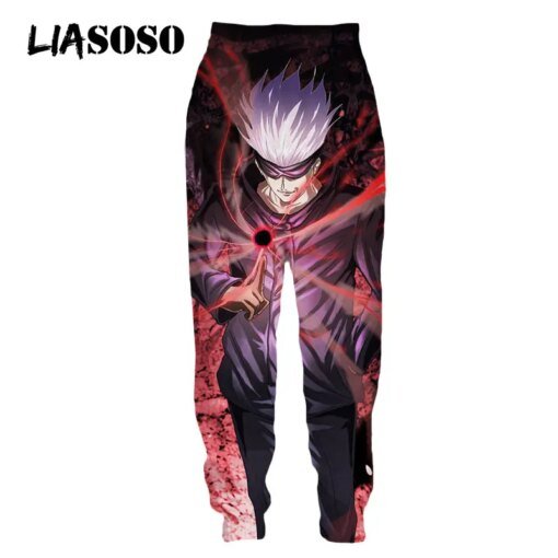 Buy LIASOSO 3D Print Anime Jujutsu Kaisen Sweatpants Cool Casual Streetwear Harajuku Trousers Jogging Women Men's Oversized Clothing online shopping cheap