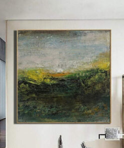 Landscape Paintings On Canvas Large Abstract Paintings Modern Green Paintings Original Wall Art Contemporary Wall Decor | GREEN LAWN