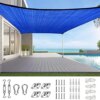 Buy Large 185G HDPE Square Sun Shade Sail 98% UV Block Outdoor Garden with Hardware Kit online shopping cheap