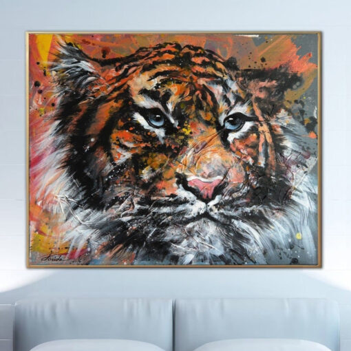 Buy Large Abstract Animal Painting Original Hand Painted Wall Art Modern Wall Decor | SUMATRAN TIGER online shopping cheap