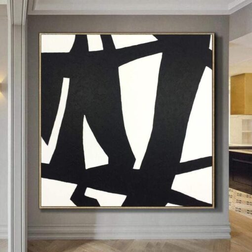 Buy Large Abstract Art Hand Art Black Canvas Art White Franz Kline style | ROAD OF CHANGE online shopping cheap