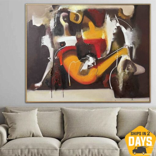 Buy Large Abstract Beige And Brown Paintings On Canvas Original Textured Artwork Wall Decor | IN LOVE 47.2"x59" online shopping cheap