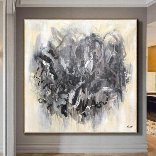 Buy Large Abstract Beige Canvas Art Acrylic Gray Paintings On Canvas Unique Modern Wall Art | THE HEART OF THE METROPOLIS online shopping cheap