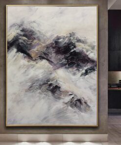 Large Abstract Beige Canvas Art White Painting Gray Painting Art Modern Art Canvas Painting Abstract Palette Knife Art | MAJESTIC MOUNTAINS