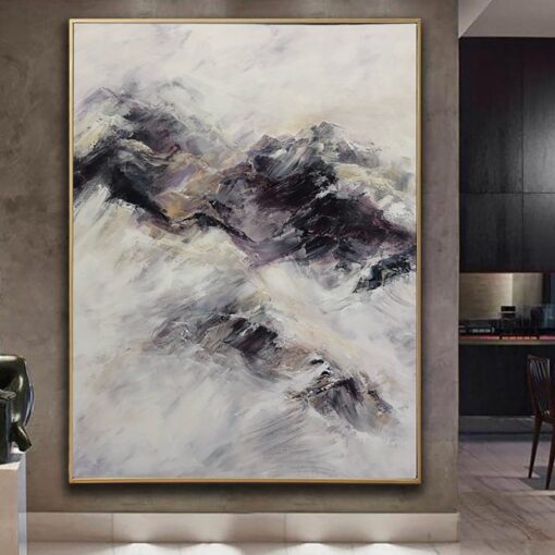 Buy Large Abstract Beige Canvas Art White Painting Gray Painting Art Modern Art Canvas Painting Abstract Palette Knife Art | MAJESTIC MOUNTAINS online shopping cheap