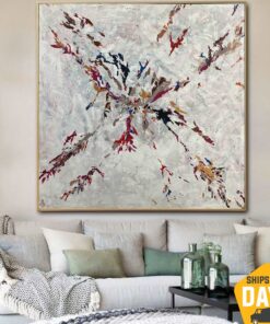 Large Abstract Beige Paintings On Canvas Minimalist Artwork Textured Oil Painting Wall Decor | FELICITY 50"x50"