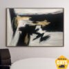 Buy Large Abstract Black And White Oil Painting On Canvas Modern Fine Art Original Acrylic Gold Leaf Texture Wall Art | INFATUATION 53"x80" online shopping cheap