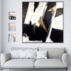 Buy Large Abstract Black And White Paintings On Canvas Gold Leaf Geometric Triangles Wall Art Abstract Fine Art | RABIES online shopping cheap