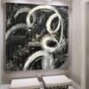 Buy Large Abstract Black And White Paintings On Canvas Modern Fine Art Acrylic Wall Art | NIGHT WALK online shopping cheap