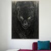 Buy Large Abstract Black Panther Paintings on Canvas Original Animal Art Wild Animal Wall Art Modern Heavy Textured Painting | WILD PREDATOR online shopping cheap