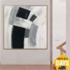 Buy Large Abstract Black and White Painting on Canvas Minimalist Artwork Contemporary Wall Art Grey Painting for Aesthetic Room Decor | SILENT SHAPES 46"x46" online shopping cheap