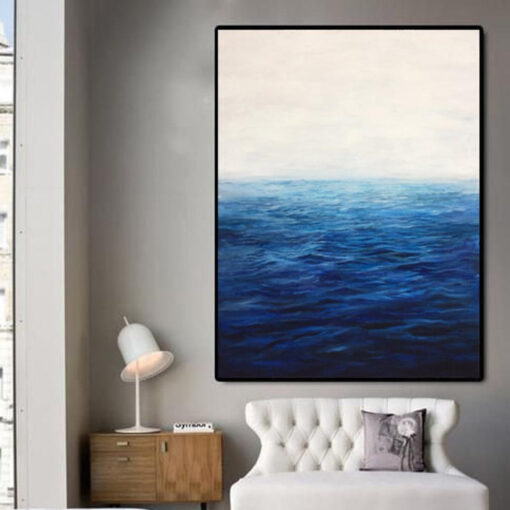 Buy Large Abstract Blue Ocean Painting On Canvas Original Sea Wall Art Feng Shui Painting Wall Decor | ENDLESS OCEAN online shopping cheap