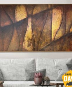 Large Abstract Brown Paintings On Canvas Original Textured Painting Modern Minimalist Art Handmade Painting | FENCE 23.6"x41.3"