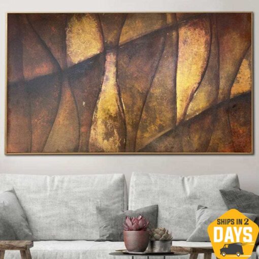 Buy Large Abstract Brown Paintings On Canvas Original Textured Painting Modern Minimalist Art Handmade Painting | FENCE 23.6"x41.3" online shopping cheap