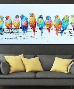 Large Abstract Budgie Painting Budgie Abstract Art Budgie Artwork Budgie Paintings On Canvas Abstract Budgie Oil Painting | BIRD’S GANG