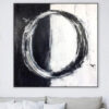 Buy Large Abstract Circle Black White Paintings On Canvas Modern Artwork Minimalist Art Wall Decor | INVERSE CIRCLE online shopping cheap