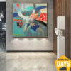 Buy Large Abstract Colorful Oil Paintings On Canvas Creative Vivid Wall Art Contemporary Painting | BLOOMING LIFE 39.37"x39.37" online shopping cheap