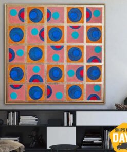 Large Abstract Colorful Oil Paintings On Canvas Creative Wall Art Contemporary Painting Original for Indie Room Decor | REBUS 39.37"x39.37"