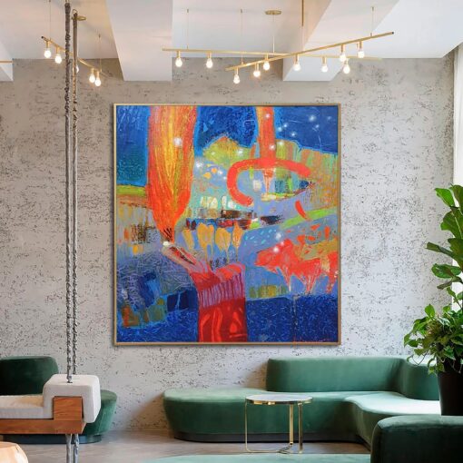 Buy Large Abstract Colorful Painting On Canvas Original Modern OIl Painting Acrylic Art Textured Fine Art Creative Painting | VERSATILITY online shopping cheap