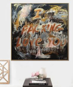 Large Abstract Colorful Painting on Canvas Romantic Wall Art Street Style Artwork Original Oil Painting Contemporary Wall Art Home Decor | DAMN LOVE