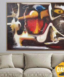 Large Abstract Colorful Paintings On Canvas Modern Original Expressionist Art Textured Wall Decor | DAY AND NIGHT 47.2"x59"