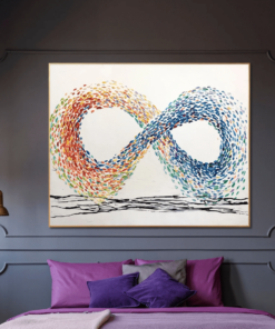 Large Abstract Colorful Paintings On Canvas Modern Textured Wall Art Impasto Painting Oil Painting Creative Fine Art | INFINITY REMIX