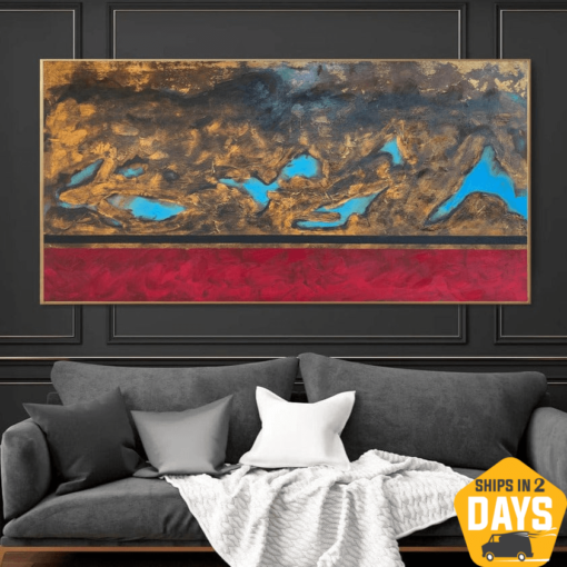 Buy Large Abstract Colorful Paintings On Canvas Original Modern Painting Hand Painted Art Textured Oil Painting | LIFE COURSE 35"x70" online shopping cheap