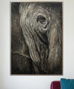 Large Abstract Elephant Paintings On Canvas Gray Animal Fine Art Original Acrylic Painting Expressionism Animal Art | GRAY GIANT